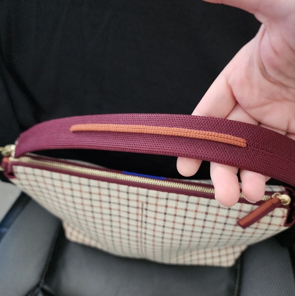 Rothy's Plaid Crossbody Bag in Brown and Cream - Picture 6 of 11